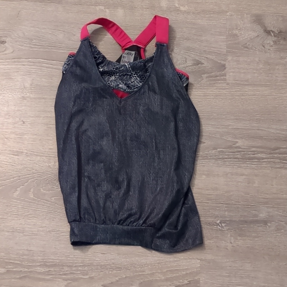 Lucky In love 2 in 1 sports bra and tank top size small